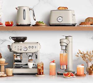 Die neue Farbvariante Almond Nougat bietet die Möglichkeit, die praktischen Sage Appliances Küchenhelfer für ein harmonisches Gesamtbild miteinander zu kombinieren