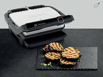 Tefal OptiGrill Elite mit Automatik-Programmen für Lieblings-Köstlichkeiten wie Steak, Burger, Hähnchen, Würstchen, Bacon, Fisch, Meeresfrüchte, Sandwich, Kartoffel, Aubergine, Paprika und Tomaten