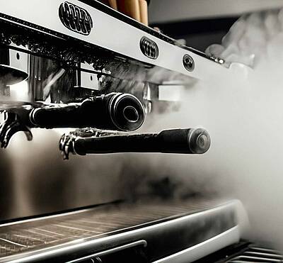 Mit einem Trockendampfreiniger können selbst schwer zugängliche Stellen im Kaffeevollautomaten erreicht und gereinigt werden – und das ganz ohne den Einsatz von Chemie