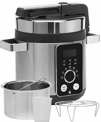 Dank WMF Easy Handling mit intuitivem Dreh-Druckknopf ist die Bedienung des Multifunktionskochers sehr einfach und komfortabel