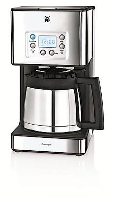 Jetzt gibt es die Kaffeemaschine der Skylineserie auch mit Thermokanne in Cromargan. (Fotos WMF CE)
