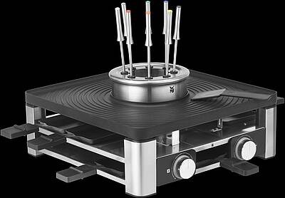 Die WMF Lumero Gourmet Station 3-in-1 vereint gleich drei Geräte in einem - Raclette, Fondue & Tischgrill