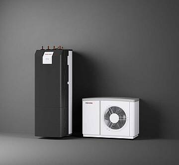 Stiebel Eltron bietet etablierte Luft-Wasser- und Sole-Wasser-Wärmepumpensysteme als vorkonfigurierte Sets  - wie das WPL 09 ACS Classic compact plus Set 1.1 – eine Kombination aus Luft-Wasser-Wärmepumpe und HSBC 180 Plus Integralspeicher für den Neubau