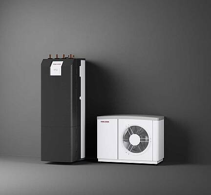 Stiebel Eltron bietet etablierte Luft-Wasser- und Sole-Wasser-Wärmepumpensysteme als vorkonfigurierte Sets  - wie das WPL 09 ACS Classic compact plus Set 1.1 – eine Kombination aus Luft-Wasser-Wärmepumpe und HSBC 180 Plus Integralspeicher für den Neubau