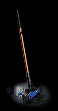 Der PencilWash von Dyson beseitigt nasse Verschmutzungen und Flecken und sorgt für eine schnell trocknende Bodenoberfläche