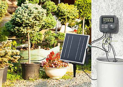 Royal Gardineer Autarkes 51-teiliges Solar-Bewässerungssystem mit Pumpe - unabhängig von Strom- und Wasseranschluss